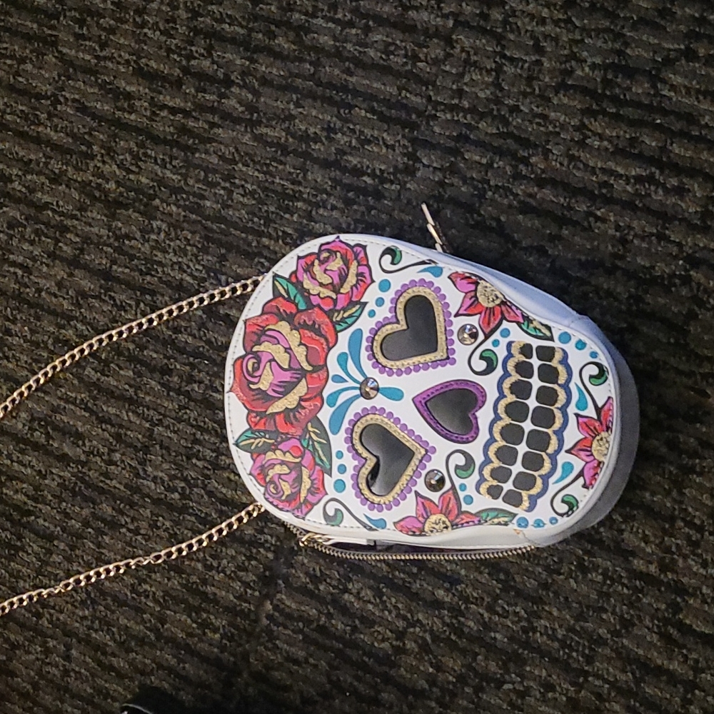 Sugar skull Betsy Johnson purse